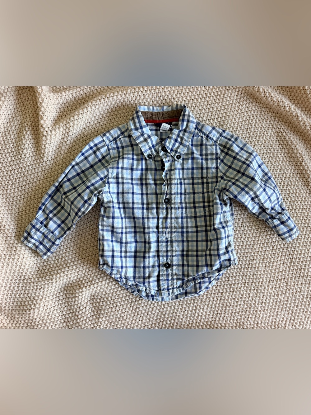 Baby Gap Plaid Button-Up Shirt — 12–18M | EUC 💙🤍